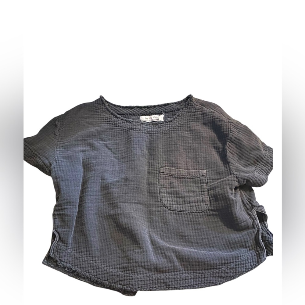 We The Free Navy Textured Top